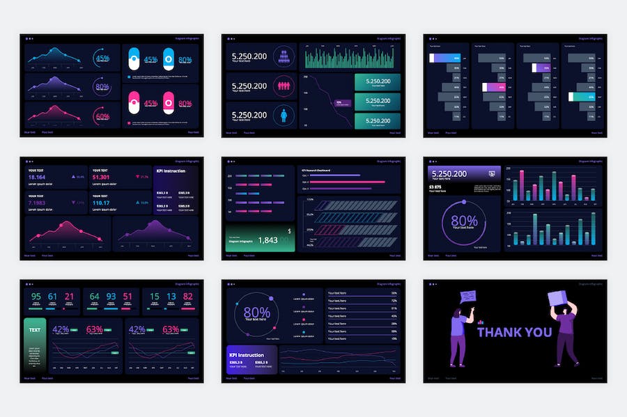 团队绩效KPI数据分析报告PPT模板 - PPT派
