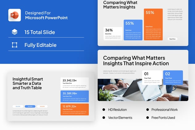 数据对比分析市场研究PPT模板 - PPT派