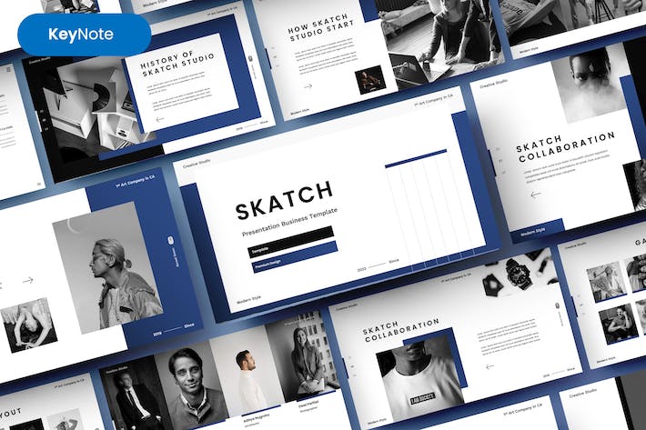 手绘创意商务企业介绍Keynote模板 - PPT派