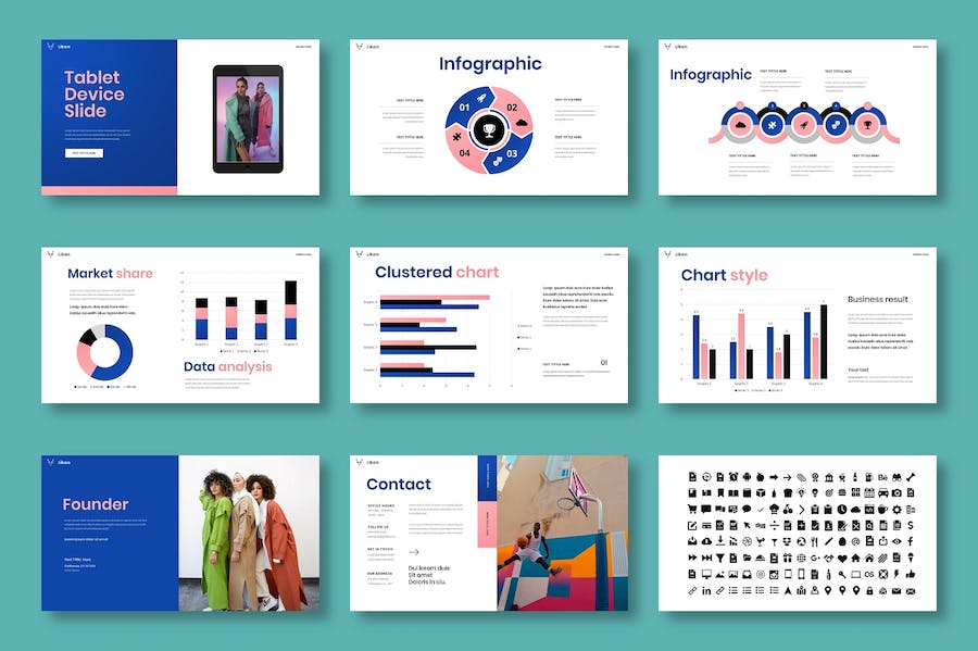 时尚商务企业品牌展示PPT模板 - PPT派