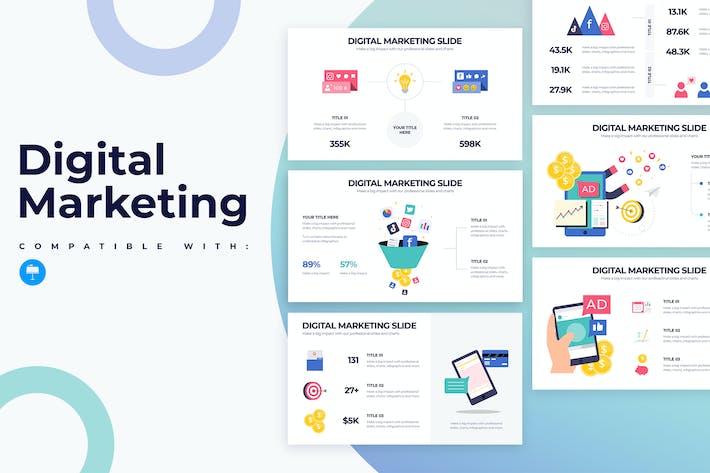 数字营销推广策略方案信息图Keynote模板 - PPT派