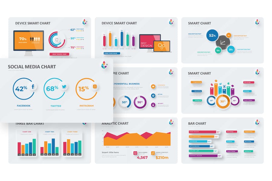 Smart-chart-infographic-neumorph-keynote-template - PPT派