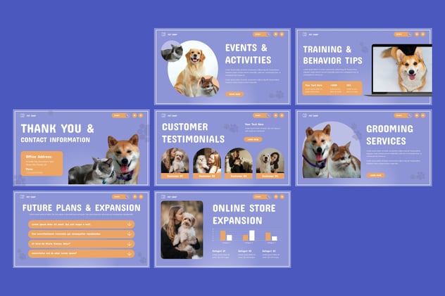 宠物店铺品牌宣传产品展示PPT模板 - PPT派