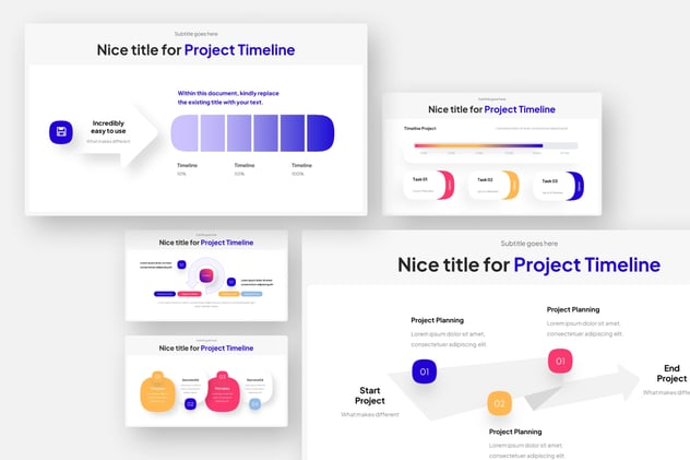 项目时间轴流程展示信息图形Keynote模板 - PPT派