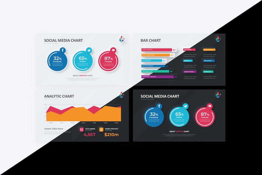 Smart-chart-infographic-neumorph-keynote-template - PPT派