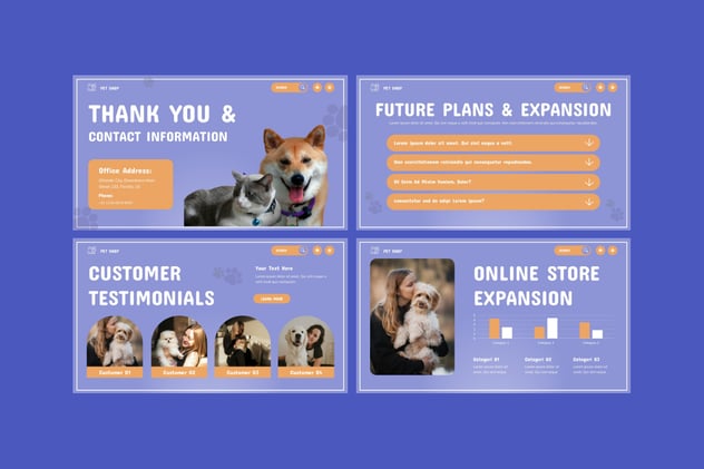 宠物店铺品牌宣传产品展示PPT模板 - PPT派