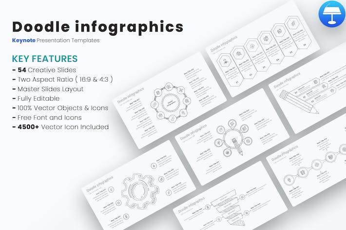 涂鸦信息图形图表讲述展示设计Keynote模板 - PPT派