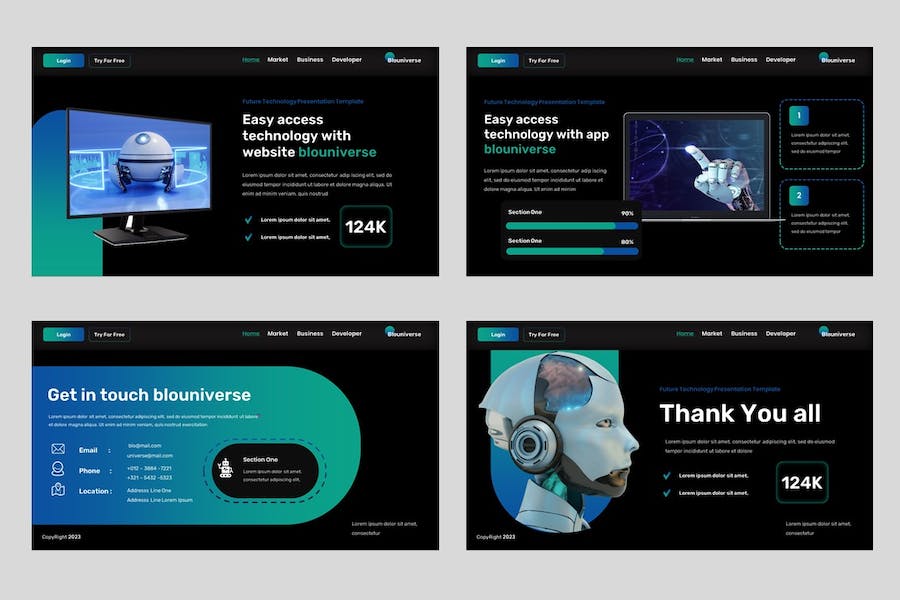 未来科技感人工智能Keynote演示模板 - PPT派