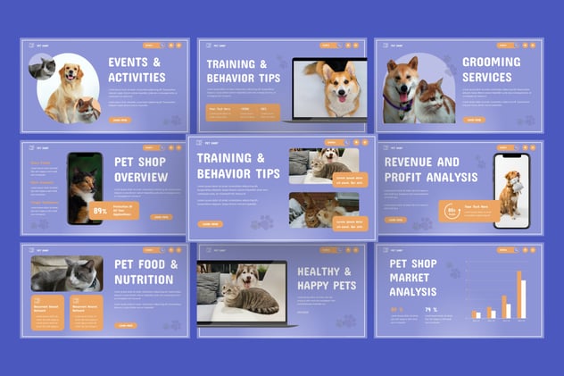 宠物店铺品牌宣传产品展示PPT模板 - PPT派