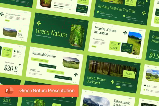 绿色自然生态环保主题PPT模板 - PPT派