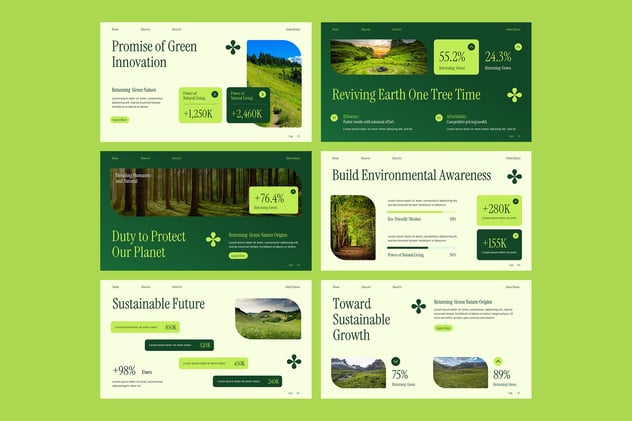 绿色自然生态环保主题PPT模板 - PPT派