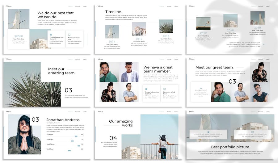极简商业简约设计方案Keynote模板 - PPT派