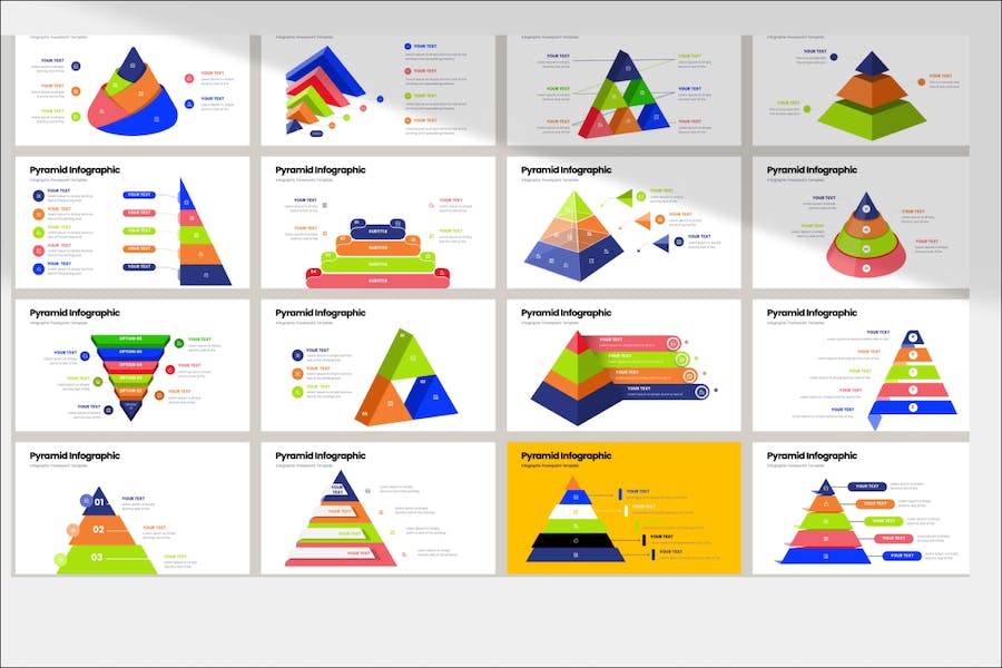 金字塔信息图表数据分析PPT模板 - PPT派
