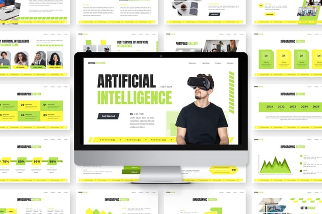 人工智能技术科技教育培训应用PPT模板 - PPT派