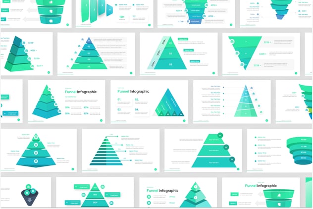 漏斗转化信息图形主题Keynote模板 - PPT派
