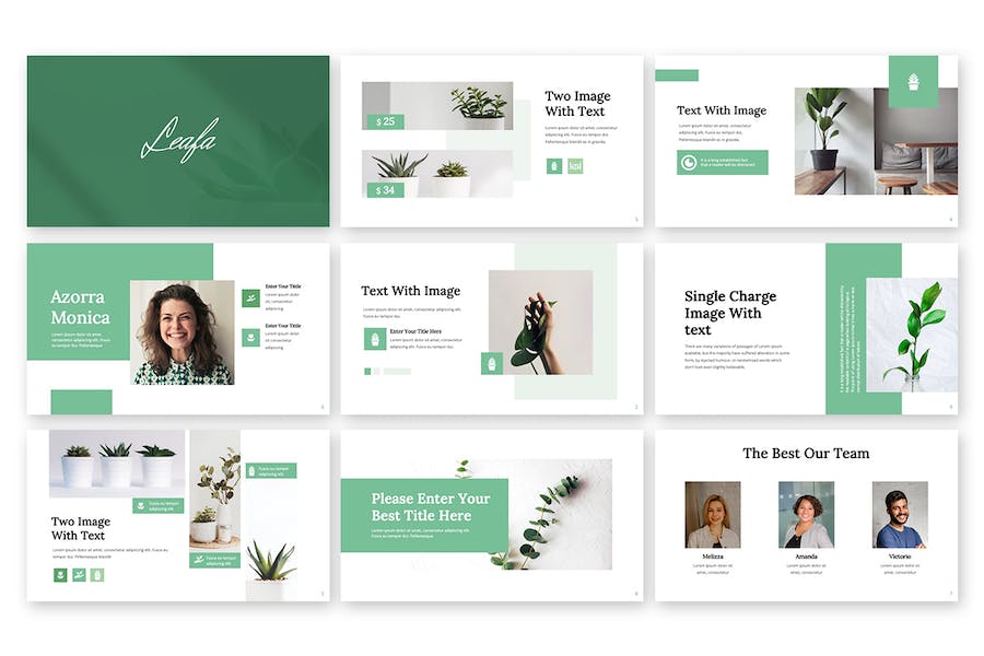 绿色极简风格商务提案Keynote模板 - PPT派