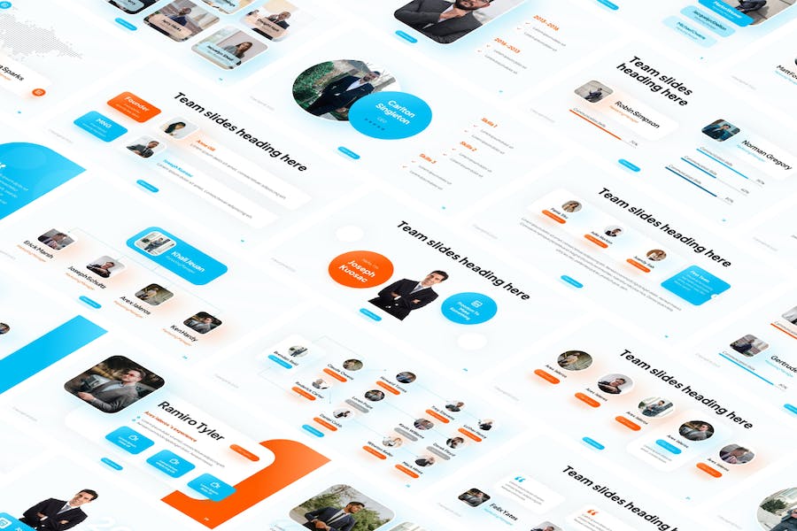 团队成员介绍组织架构设计PPT模板 - PPT派