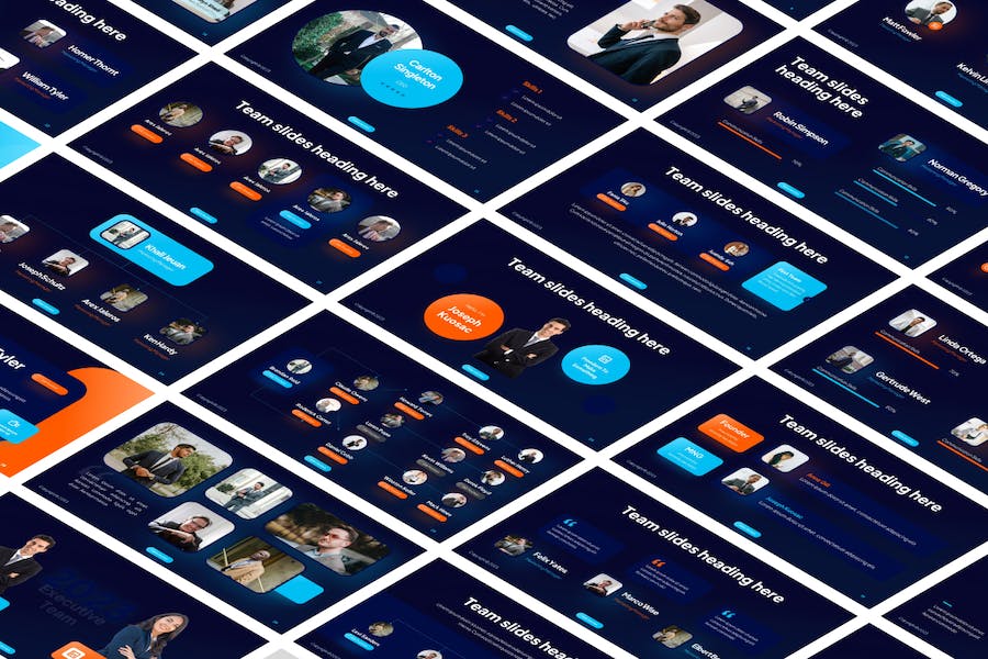 团队成员介绍组织架构设计PPT模板 - PPT派