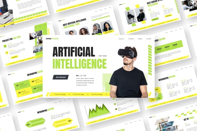 人工智能技术科技教育培训应用PPT模板 - PPT派