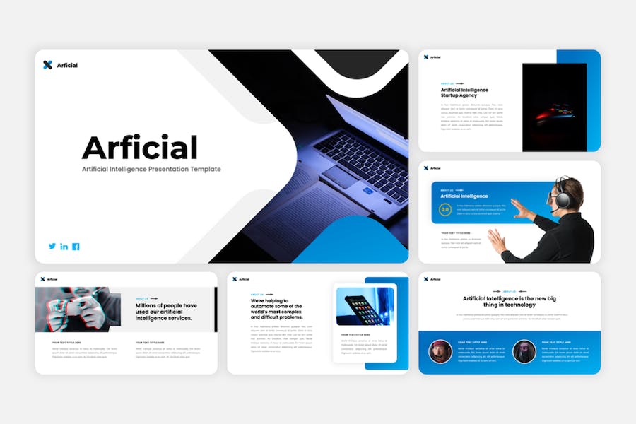 艺术人工智能创意应用展示设计方案PPT模板 - PPT派