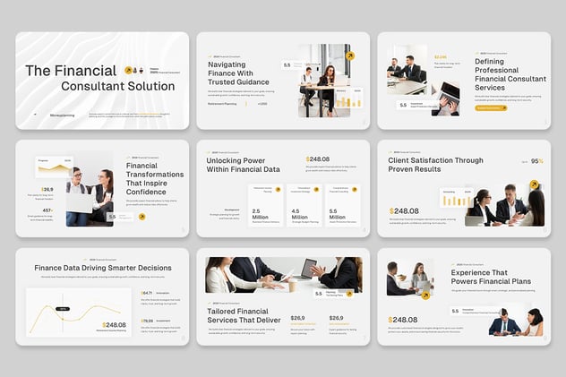 财务咨询金融投资管理方案keynote模板 - PPT派
