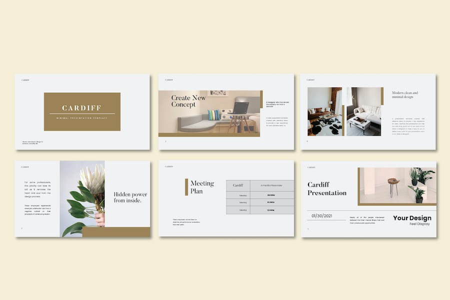 极简风格加的夫旅游景点介绍Keynote模板 - PPT派