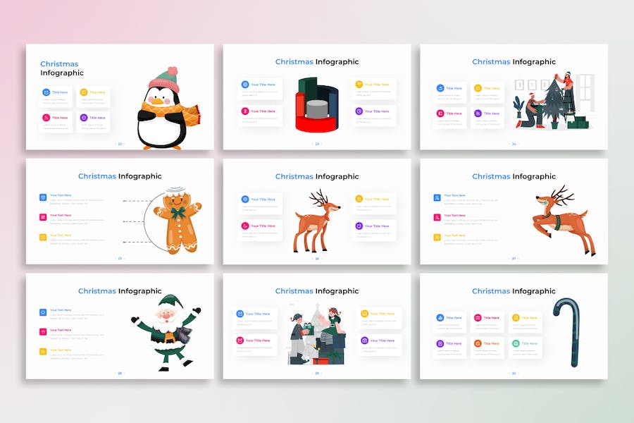 圣诞节信息图表数据可视化展示PPT模板 - PPT派