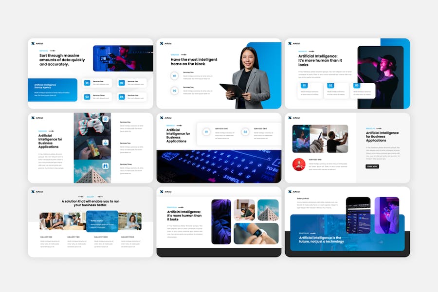 艺术人工智能创意应用展示设计方案PPT模板 - PPT派