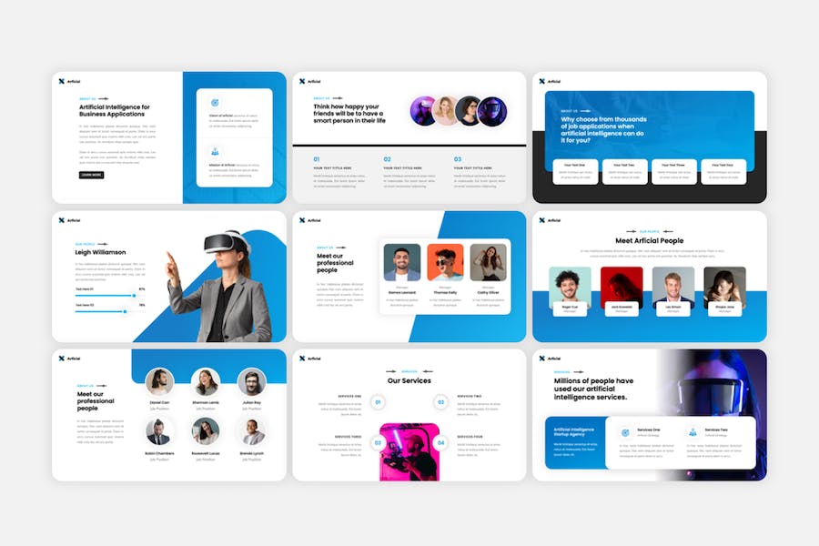 艺术人工智能创意应用展示设计方案PPT模板 - PPT派