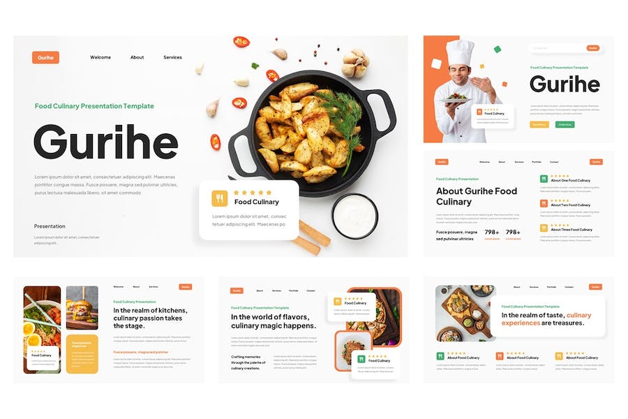 食品烹饪美食推荐Keynote模板 - PPT派
