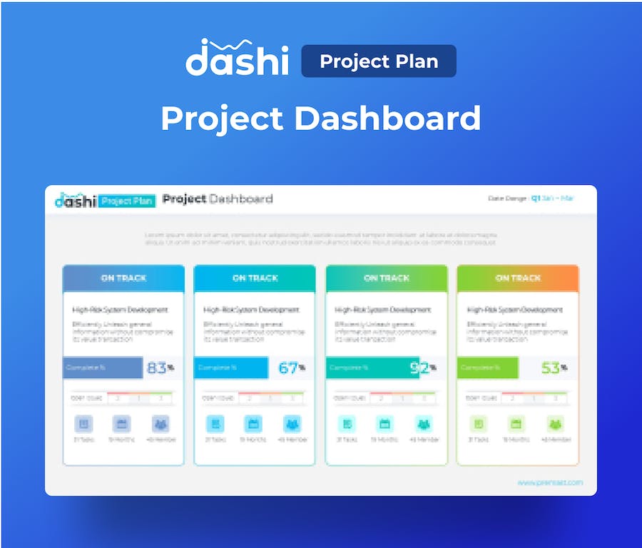 项目计划仪表盘企业管理PPT模板 - PPT派