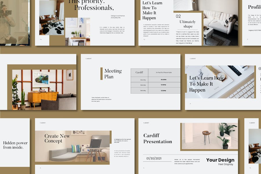 极简风格加的夫旅游景点介绍Keynote模板 - PPT派