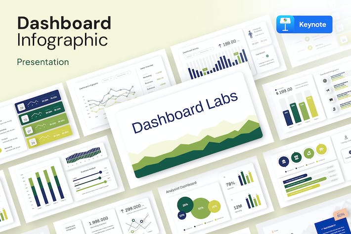 数据仪表板可视化展示Keynote模板 - PPT派