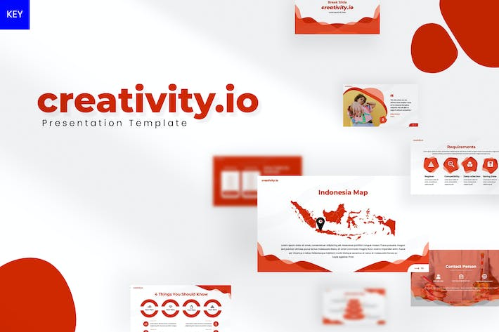 创意红色系主题演讲Keynote模板 - PPT派