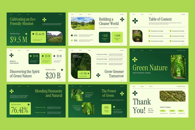 绿色自然生态环保主题PPT模板 - PPT派
