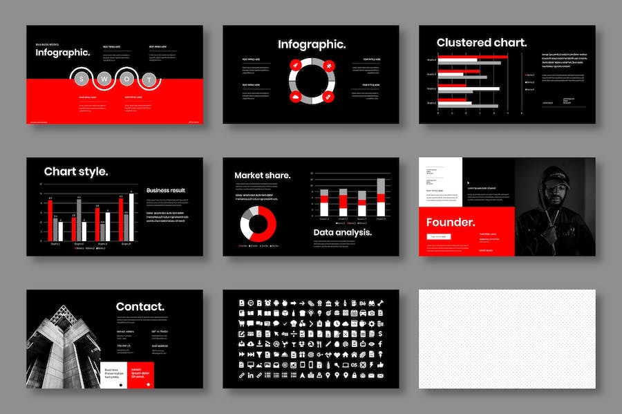 灰色极简商务企业服务方案介绍PPT模板 - PPT派