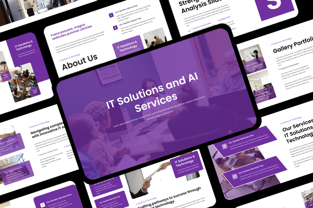 IT解决方案人工智能服务数字化方案PPT模板 - PPT派