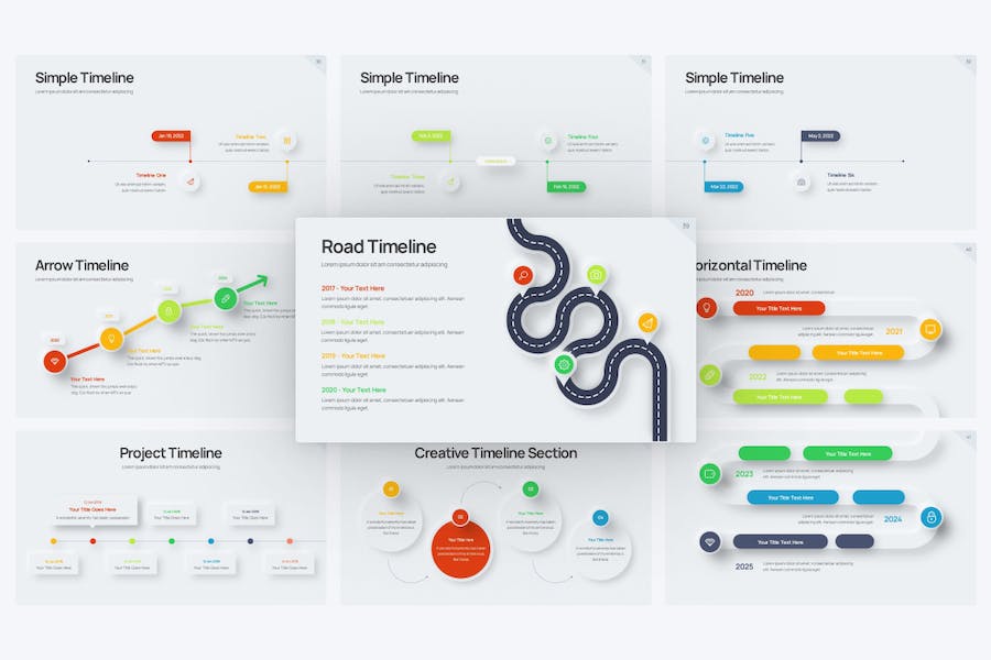 Project-timeline-neumorph-2-powerpoint-template - PPT派