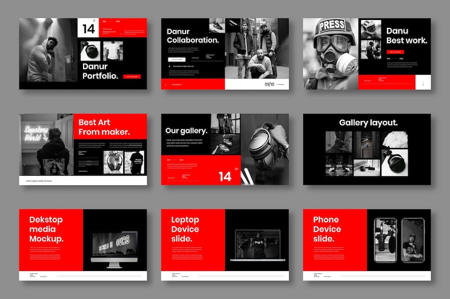 灰色极简商务企业服务方案介绍PPT模板 - PPT派