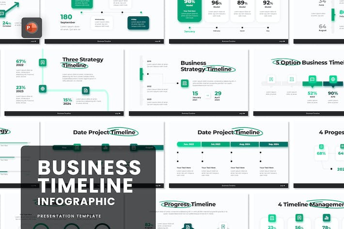 商业时间轴规划展示项目管理PPT模板 - PPT派