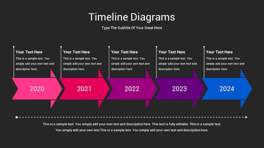 时间轴图表深色主题Keynote模板 - PPT派