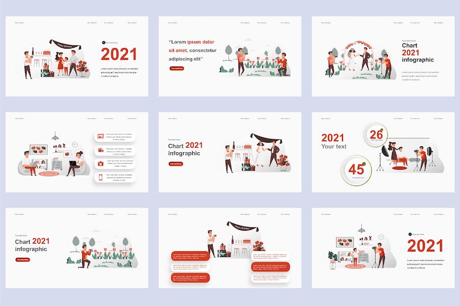 欧美摄影旅拍插画高级PPT模板 - PPT派