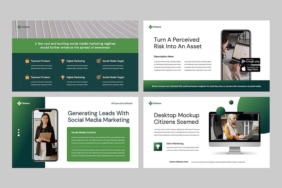 社交媒体营销品牌推广策略Keynote模板 - PPT派