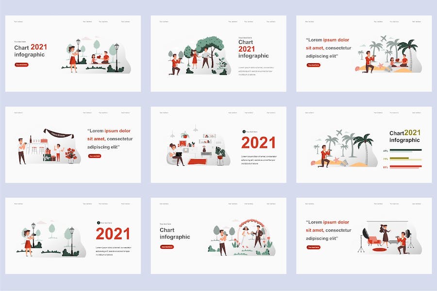 欧美摄影旅拍插画高级PPT模板 - PPT派