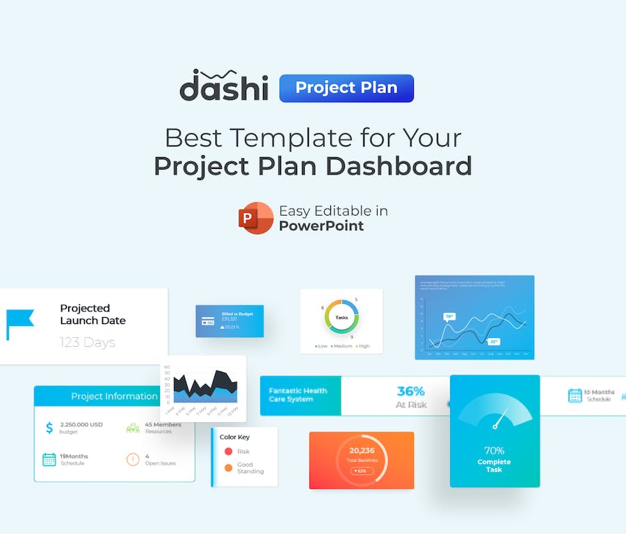 项目计划仪表盘企业管理PPT模板 - PPT派