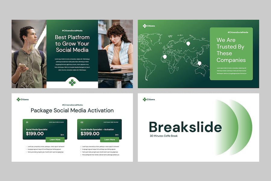 社交媒体营销品牌推广策略Keynote模板 - PPT派