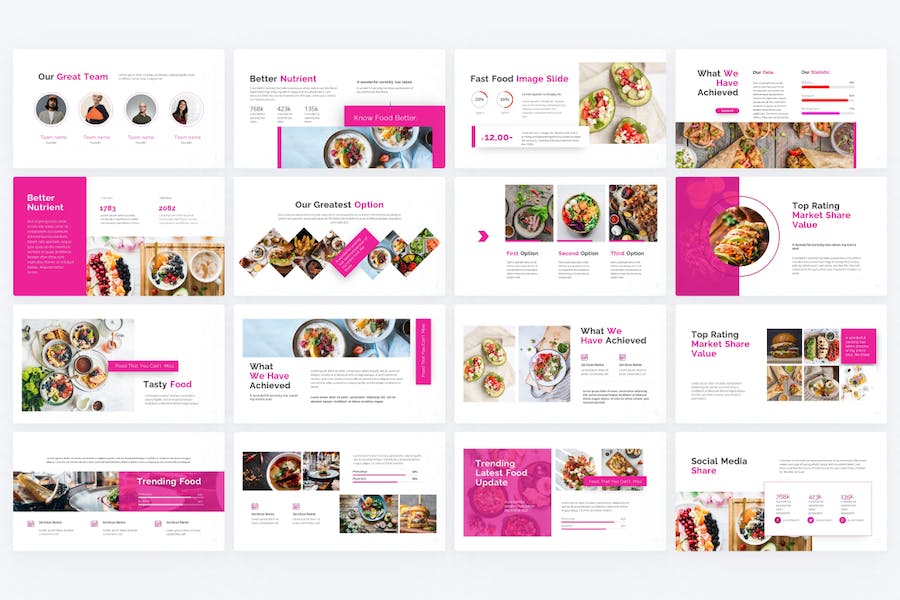 Lasagna-pink-creative-food-geometric-powerpoint - PPT派