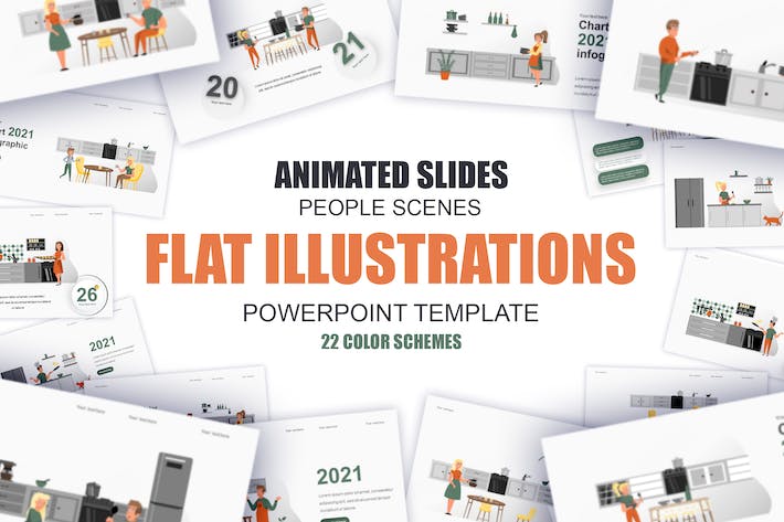 国外美食烹饪餐饮插画高级PPT模板 - PPT派