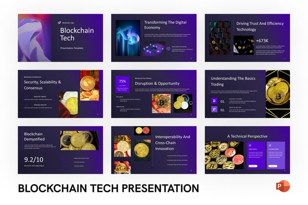 区块链技术解决方案商业计划书PPT模板 - PPT派