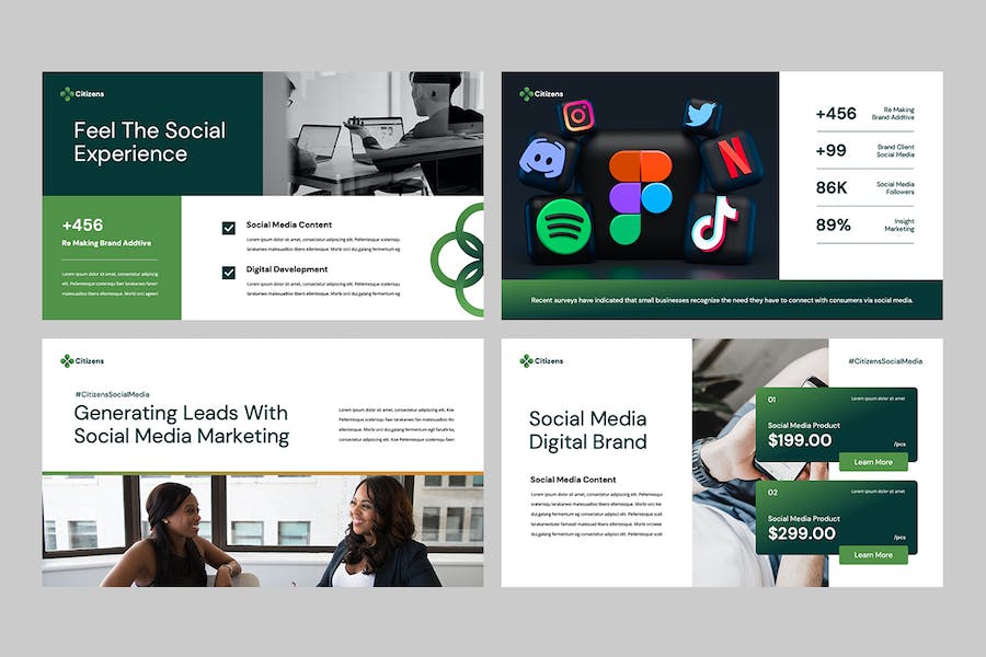 社交媒体营销品牌推广策略Keynote模板 - PPT派